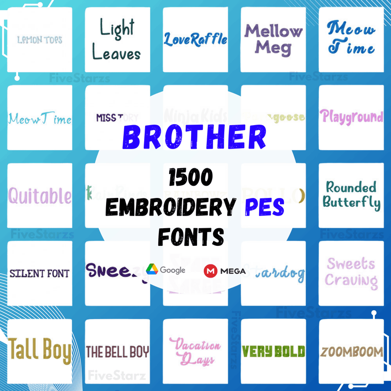 Machine Embroidery Fonts Designs - 1500 Collection in PES Format for Babylock & Brother Machines